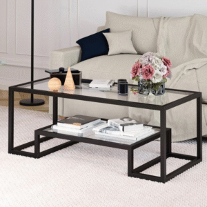 Shumake Frame Coffee Table with Storage Shelf.