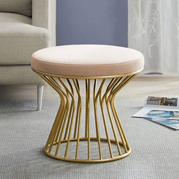 Flipsshoppee Multifunctional Vanity Round Stool Puffy Ottoman Modern Footrest Dressing Stool Upholstered.