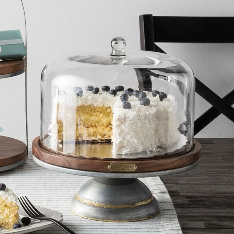 Magnolia Hearth & Hand Cake Stand with a Glass Dome