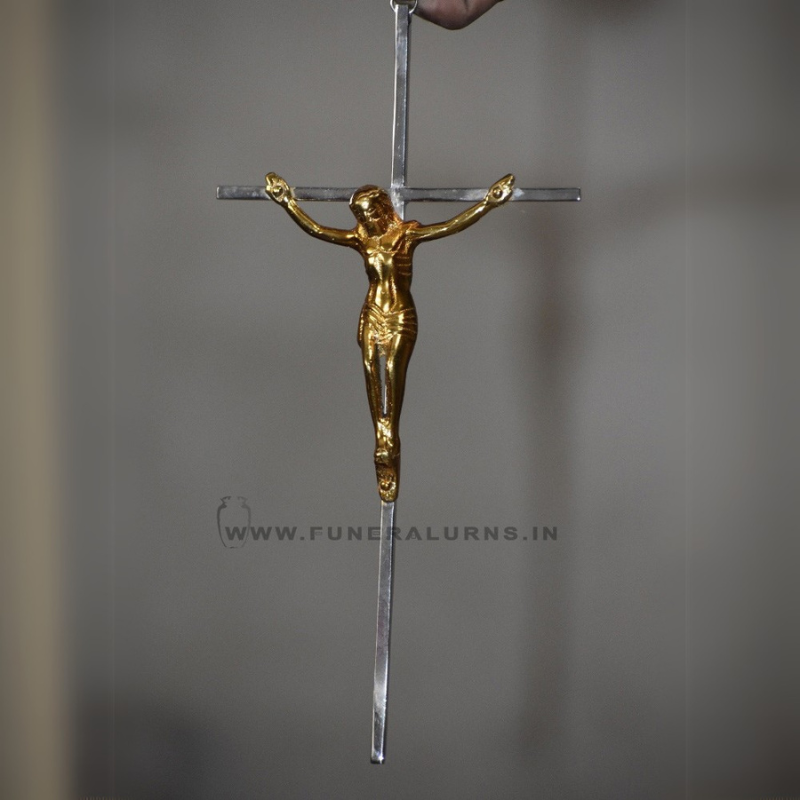 Metal Crucifix with Gold-Toned Corpus