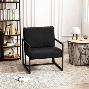 Modern Fashion PU Leather Feature Armchair with Metal Frame.