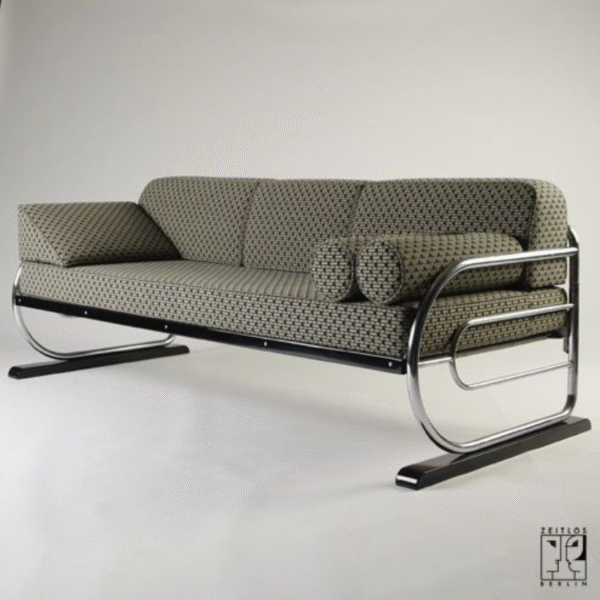 Zeitlos Berlin Bauhaus Style Tubular Steel Sofa.