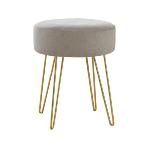 Monarch Specialties Glam Beige Round Ottoman.