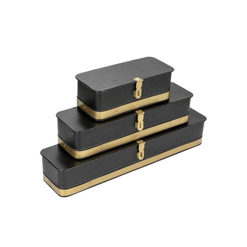 Creative Co-Op Decorative Metal Boxes with Lids