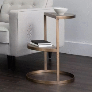 Modern Round C-Shaped Side Table
