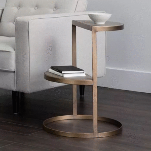 Modern Round C-Shaped Side Table
