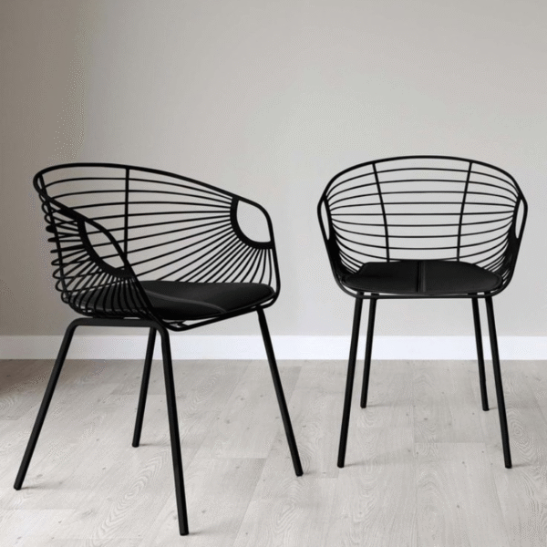 Sligo Black Wire Chair (Set of 2).