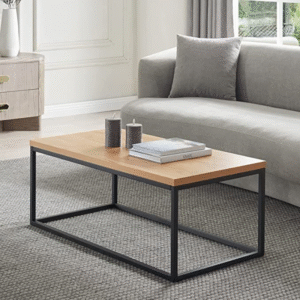 Censi Rectangular Coffee Table with Metal Frame.