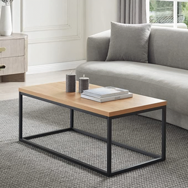 Censi Rectangular Coffee Table with Metal Frame.